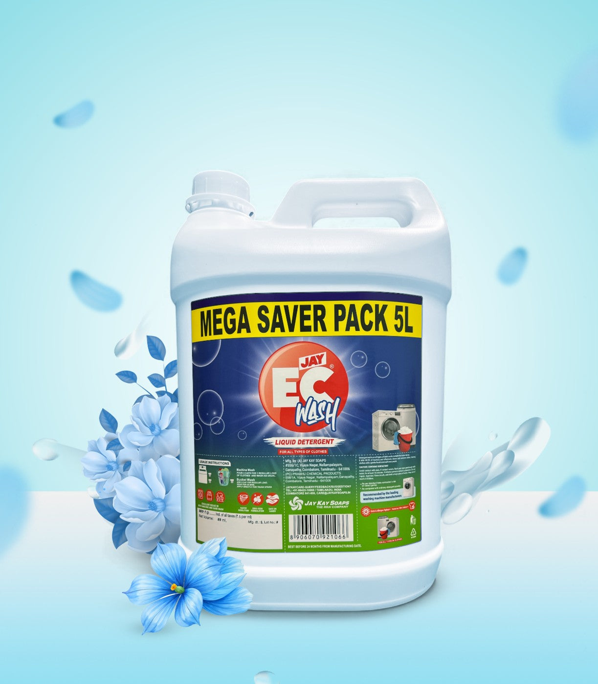 EC Wash Liquid Detergent (Green) - 5L Bottle